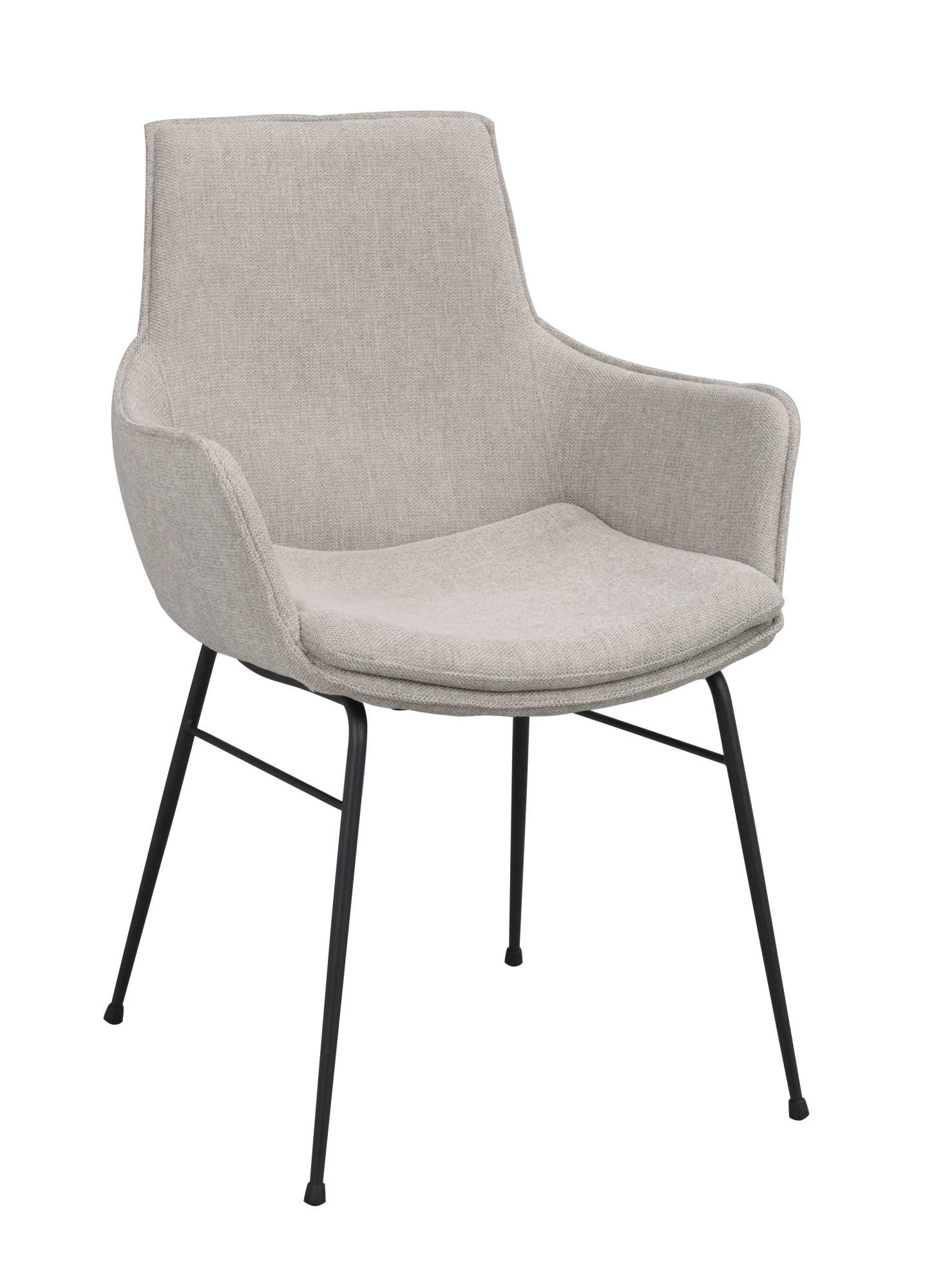 Design trifft Funktion: Stuhl Lowell 2er Set mit Armlehnen, Stoff Grau. Stuhl Lowell 2er Set mit Armlehnen, Stoff Grau