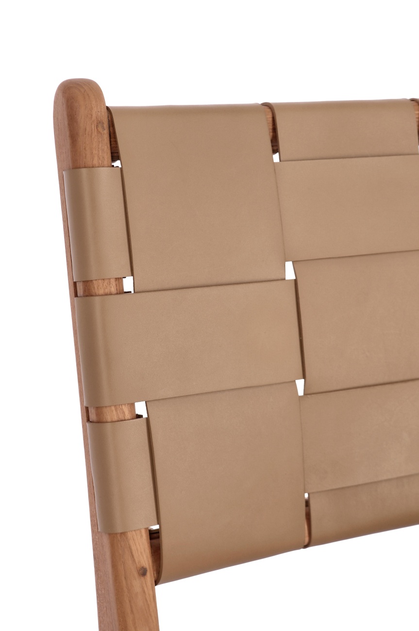 Esszimmerstuhl Joanna aus Leder, Taupe