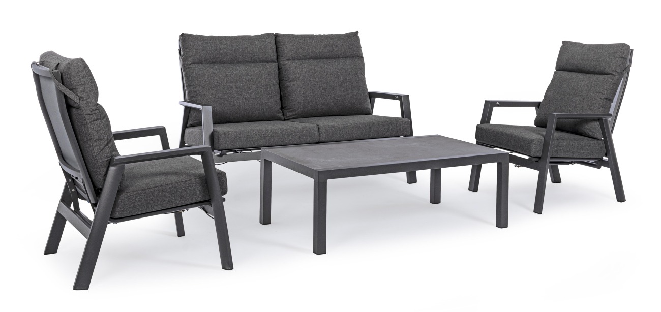 Gartensessel Kledi aus Aluminium, Anthrazit