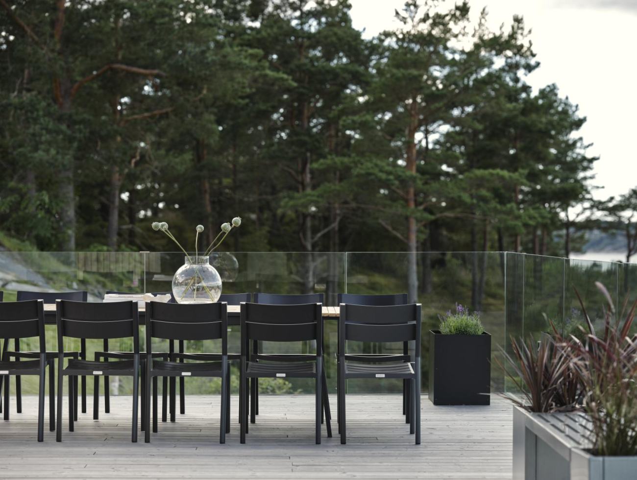 Gartenstuhl Delia aus Metall, Schwarz