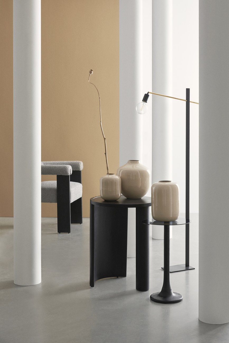 Beistelltisch Aberdeen Mangoholz Ø 35cm, Schwarz