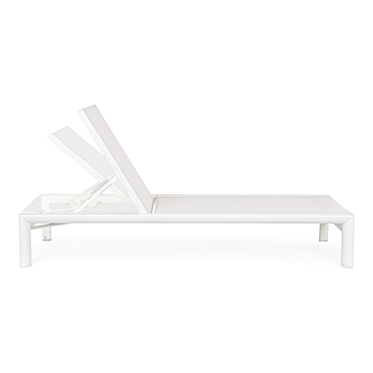 Gartenliege Skipper verstellbar - Textilene Off-White & Aluminium Off-White