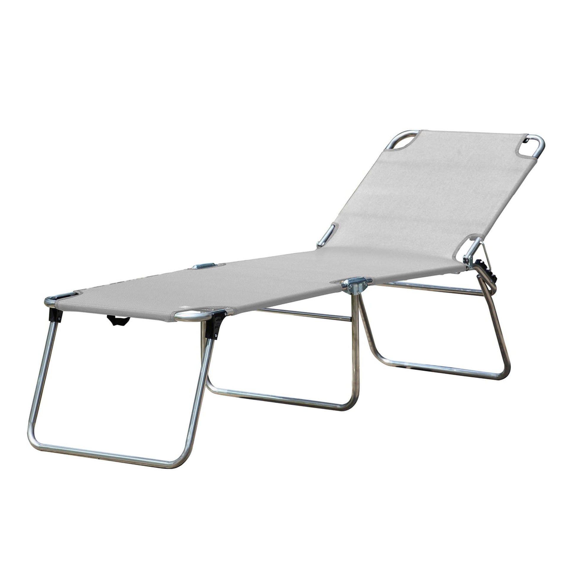 Dreibeinliege Amigo 40+ aus Aluminium, Silbergrau Dreibeinliege Amigo 40+ aus Aluminium, Silbergrau