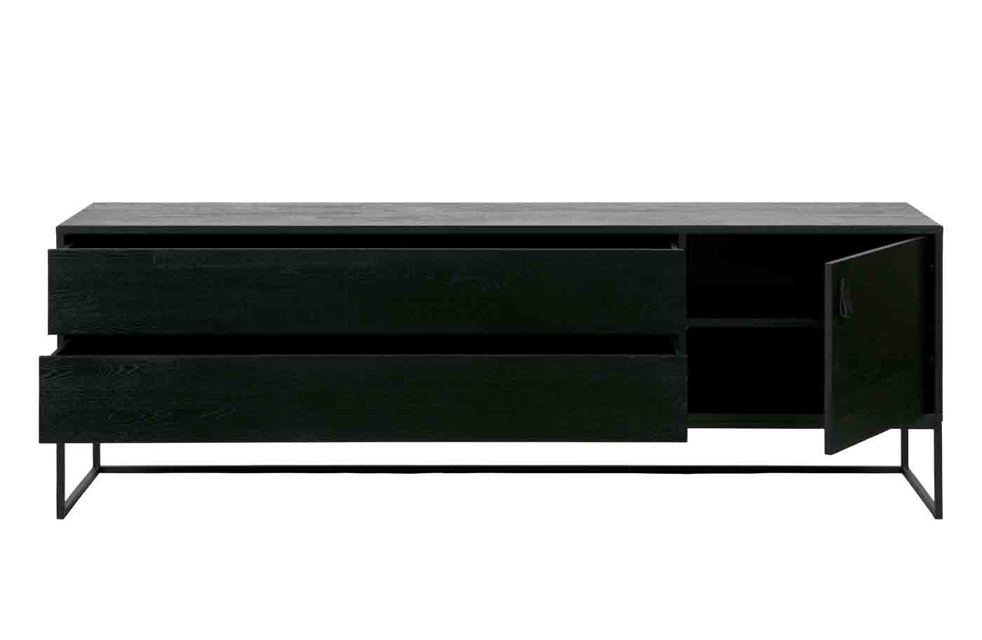 TV Board Silas, Eiche Schwarz