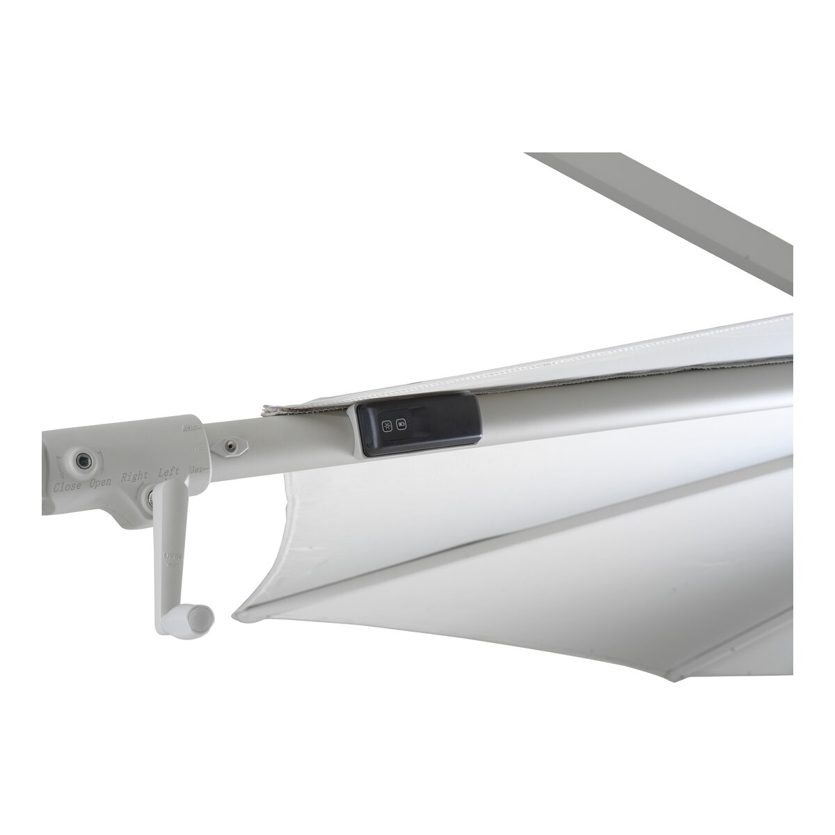 Ampelschirm Cilento - Aluminium, mit Beleuchtung, Ø 350 cm, Hellgrau/Khaki