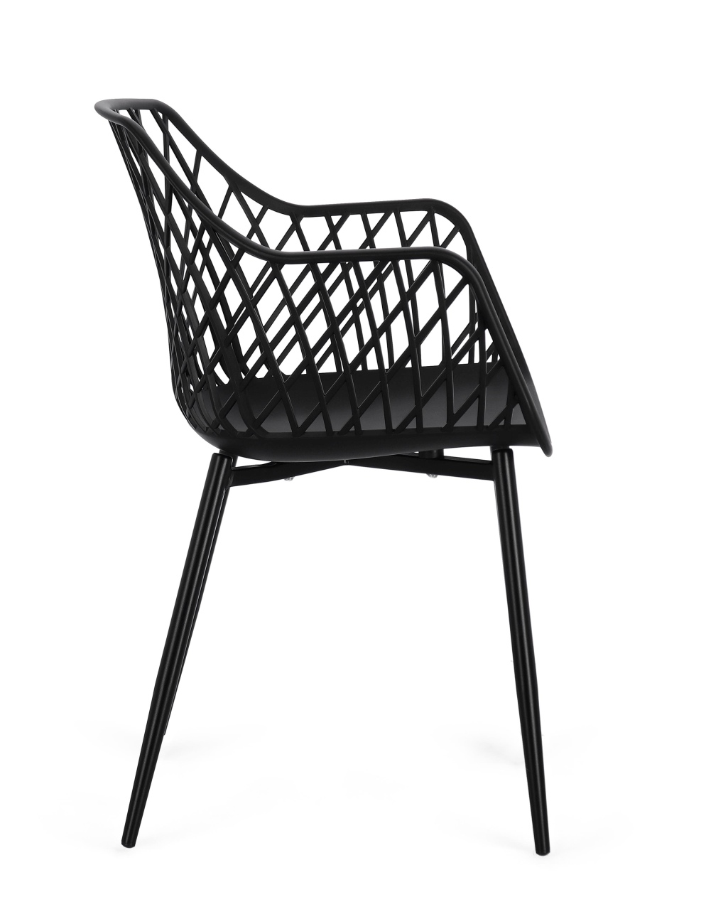 Esszimmerstuhl Optik 4er-Set aus Kunststoff, Schwarz