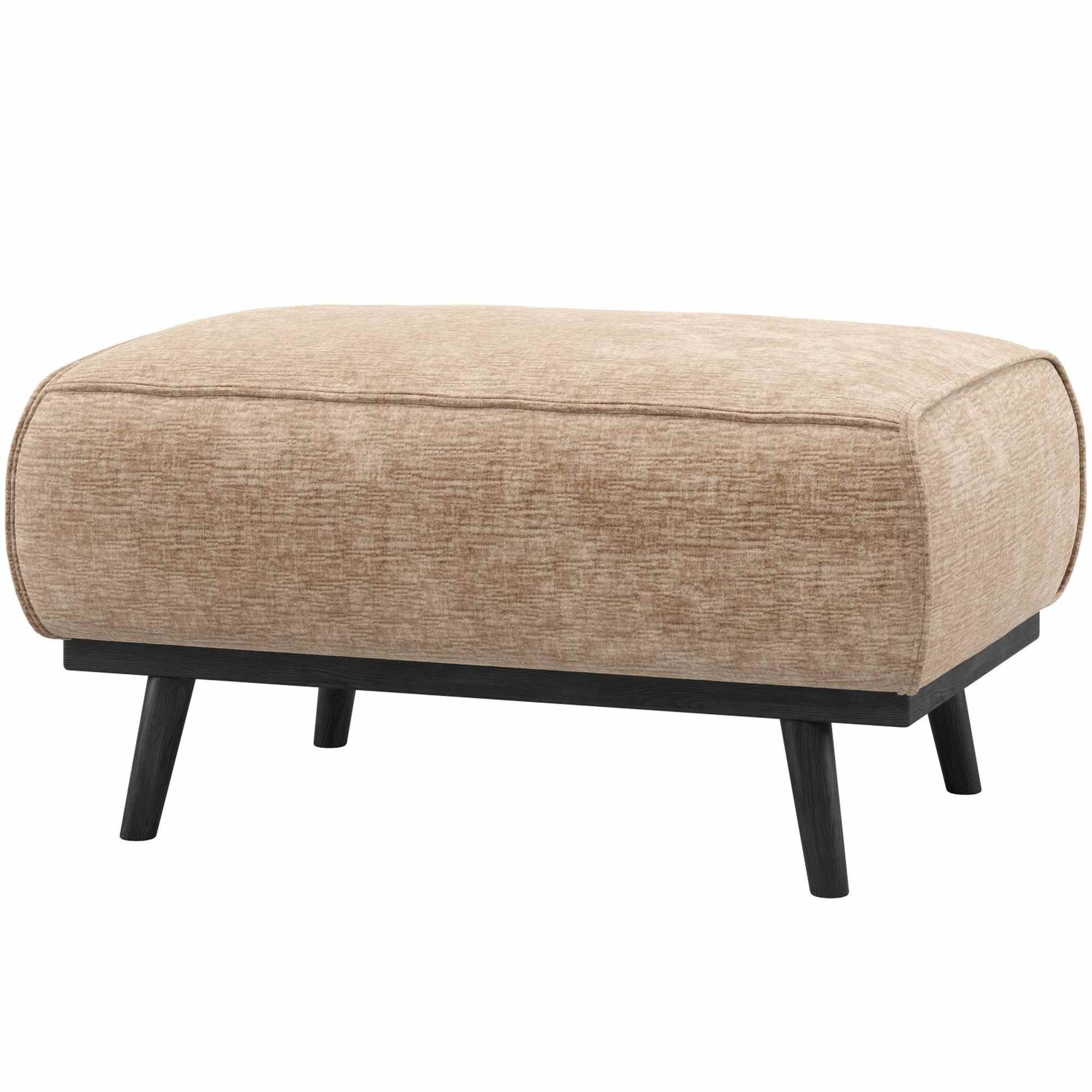 Pouf Statement Pfirsich-Rosa Chenille-Samt - eleganter Hocker im luxuriösen Design, 80 x 55 x 40 cm
