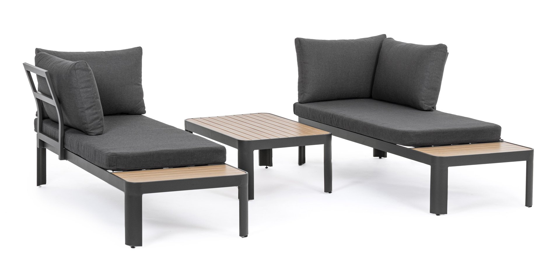 Gartenlounge Narelle aus Aluminium, Anthrazit