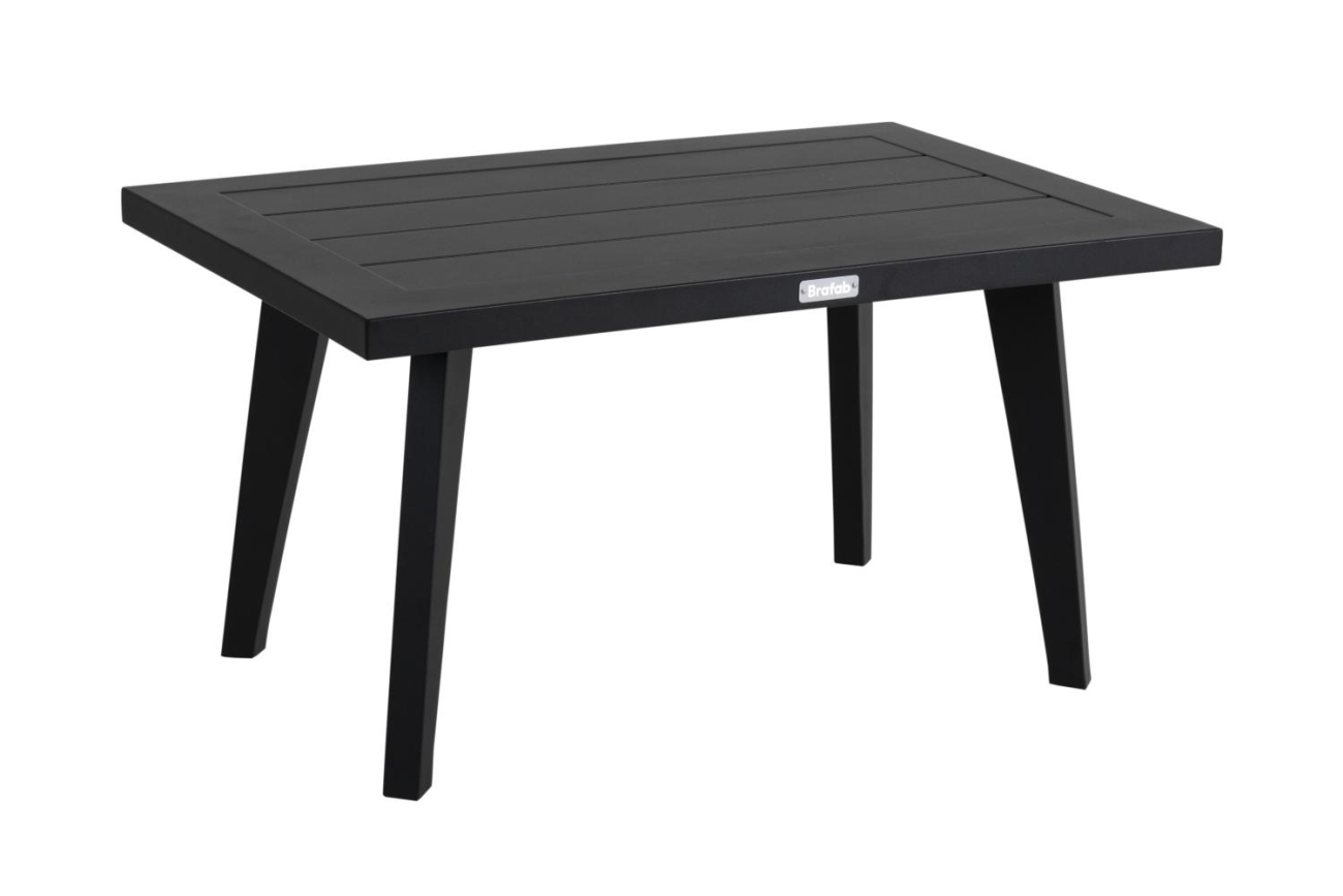 Der Gartencouchtisch Villac überzeugt mit seinem modernen Design. Gefertigt wurde die Tischplatte aus Metall, welche einen schwarzen Farbton besitzt. Das Gestell ist auch aus Metall und hat eine schwarze Farbe. Der Tisch besitzt eine Länge von 75 cm.