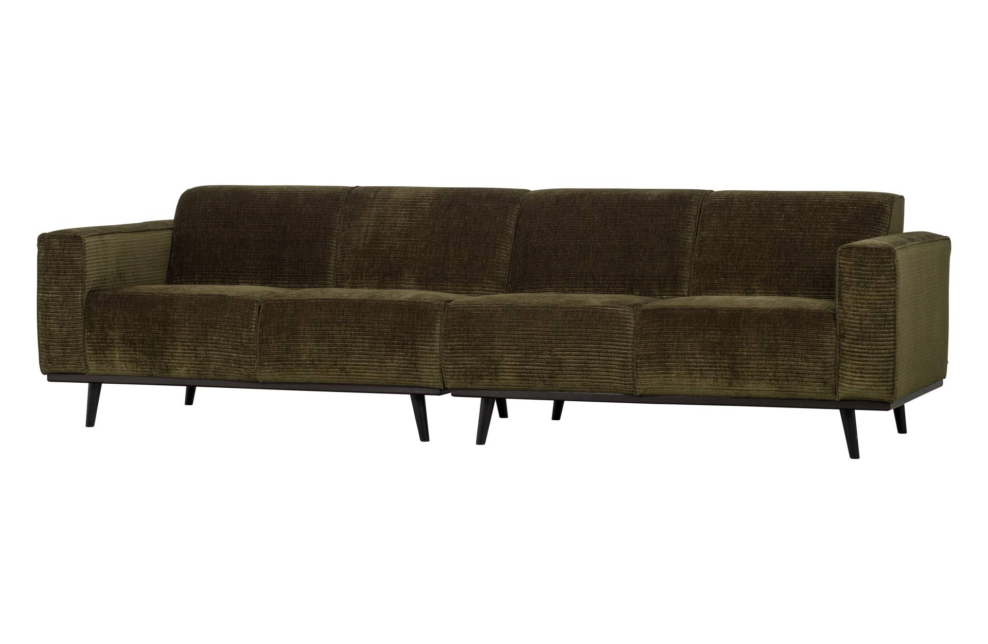 Das Sofa Statement überzeugt mit seinem modernen Design. Gefertigt wurde es aus gewebten Jacquard, welches einen Olive Farbton besitzen. Das Gestell ist aus Birkenholz und hat eine schwarze Farbe. Das Sofa hat eine Breite von 280 cm.