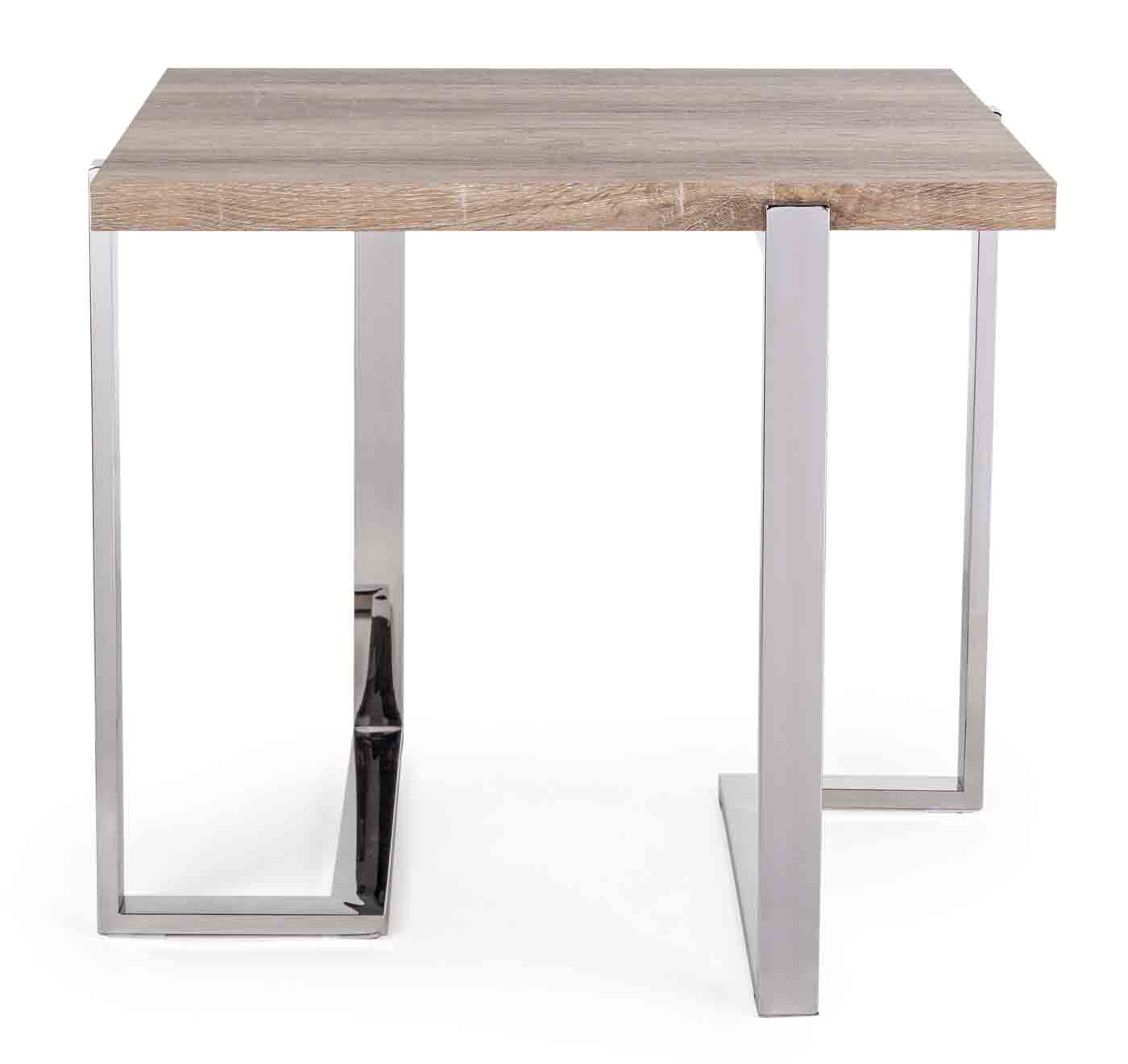Beistelltisch Ismael in einem modernen Design. Gefertigt aus einem Edelstahl Gestell. Die Tischplatte ist aus MDF Holz. Marke Bizotto.