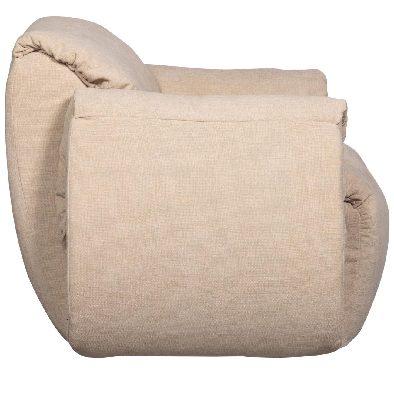 Drehsessel Baggy aus Chenille-Stoff, Sand