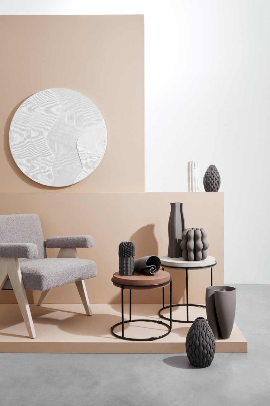 Beistelltisch Ketaki 2er-Set aus Metall, Beige/Hellbraun