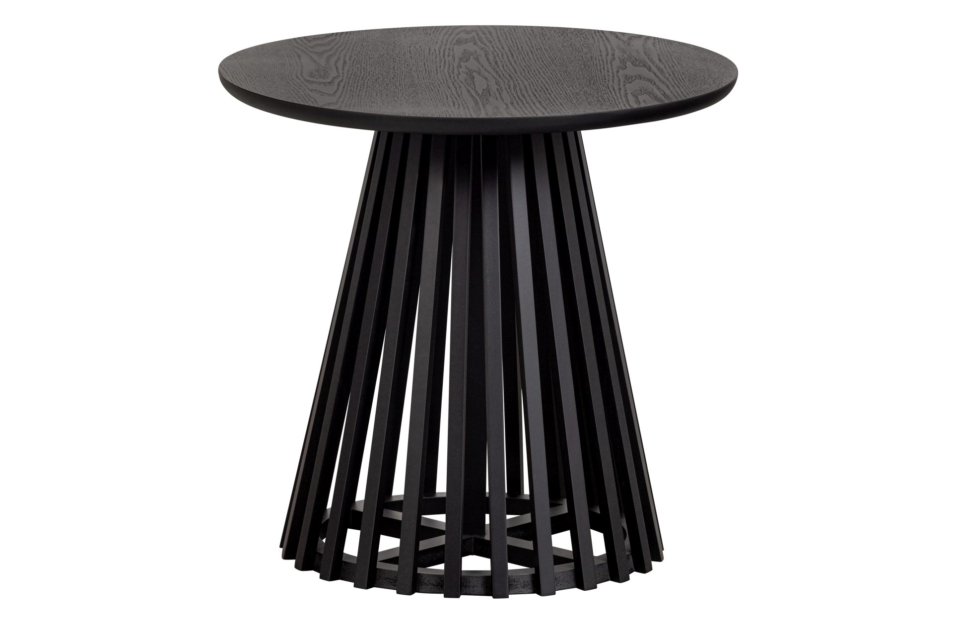 Der Beistelltisch Slats High überzeugt mit seinem modernen aber auch schlichtem Design. Gefertigt wurde der Tisch aus Kiefernholz, welches einen schwarzen Farbton besitzt.