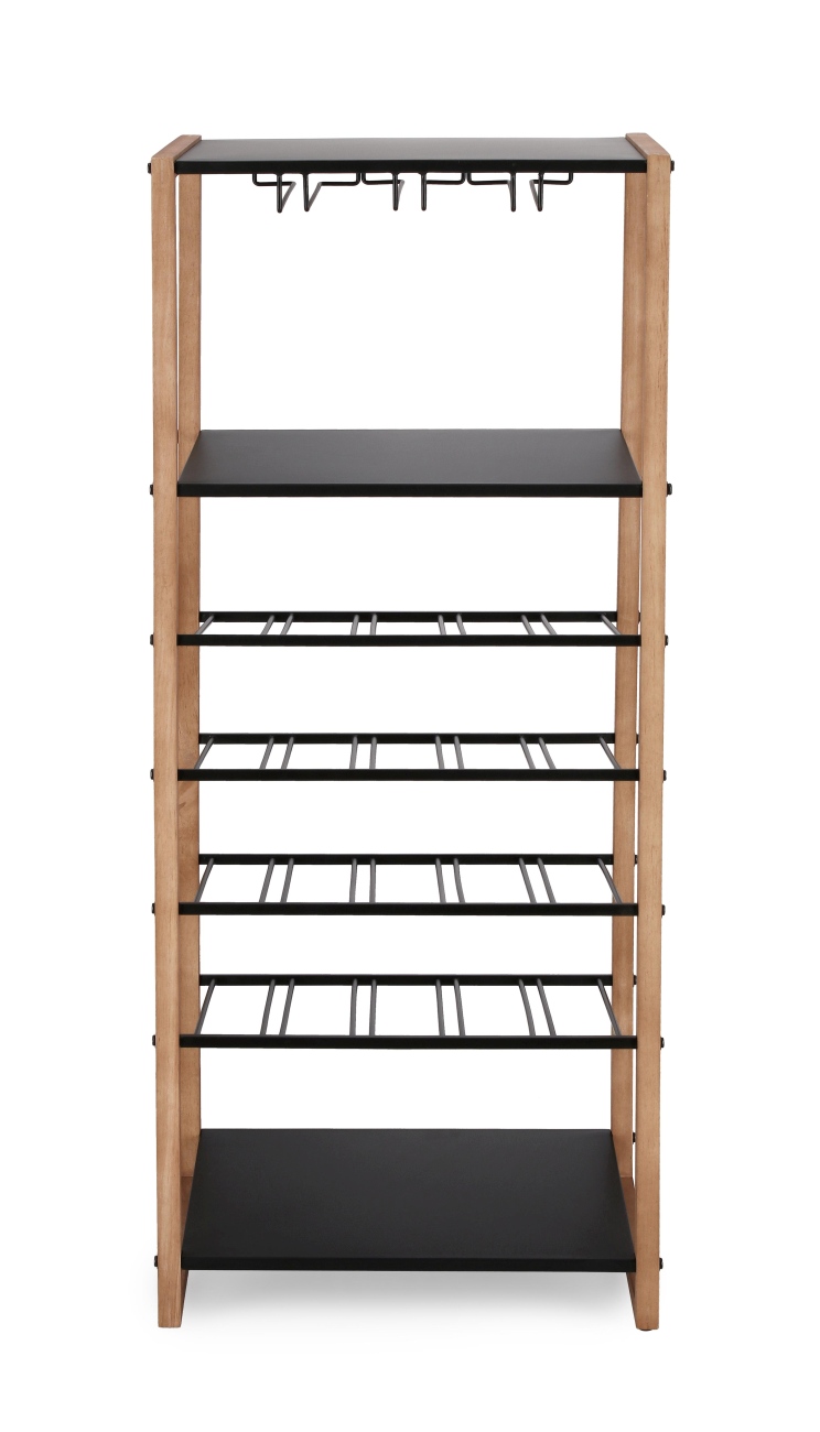 Weinregal Isaac aus Metall, Natur