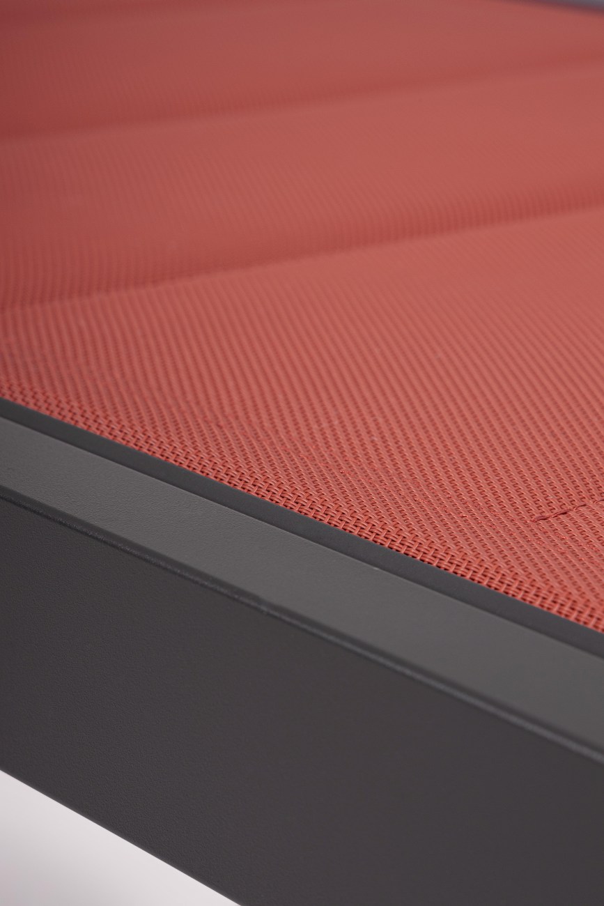 Gartenliege Hilde mit Rollen aus Aluminium, Rot