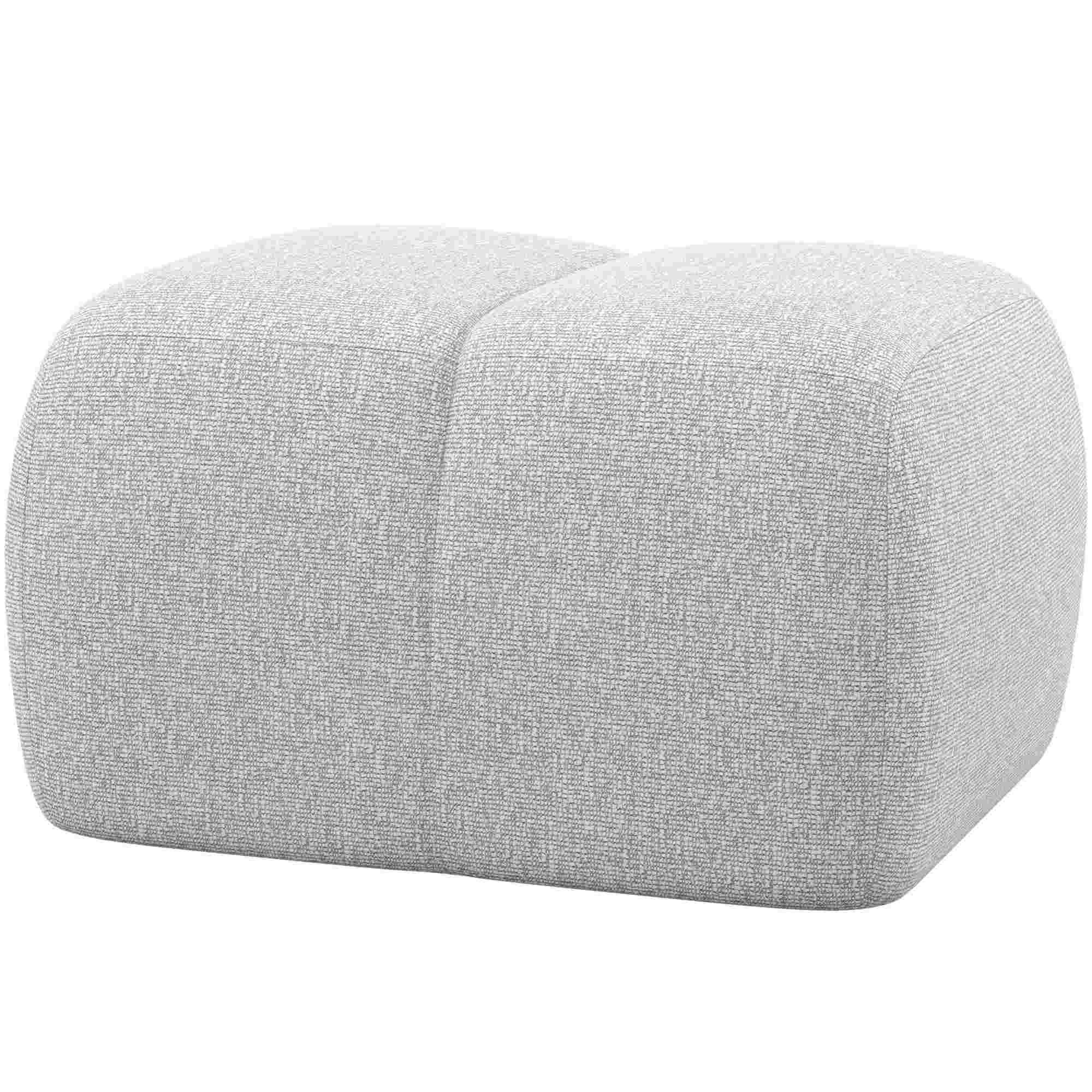 Hocker Mojo Bouclé Natur - bequemer Polsterhocker, 84 x 64 x 45 cm
