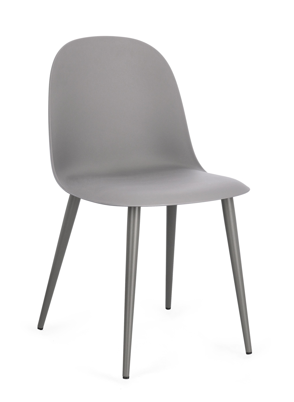 Esszimmerstuhl Ella 4er-Set aus Kunststoff, Grau