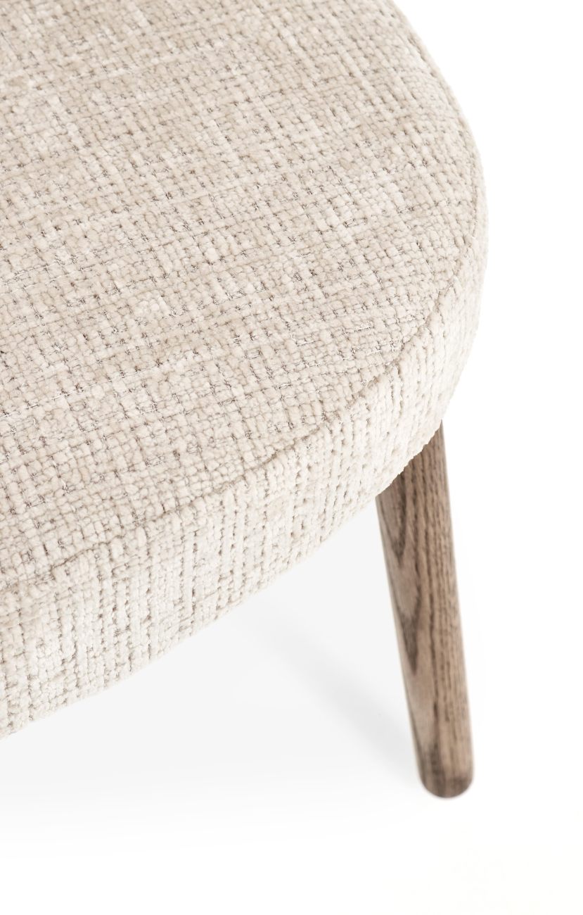 Esszimmerstuhl Ilma aus Stoff, Beige