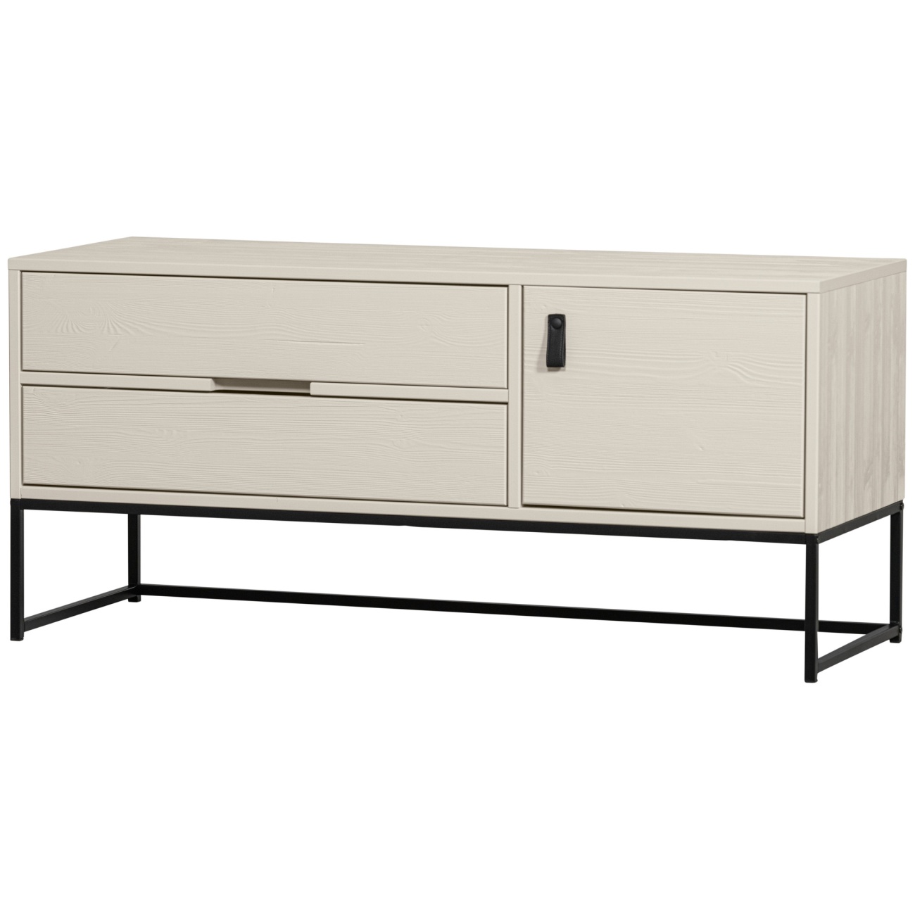 TV-Board Silas aus Kiefernholz 120 cm, Hellgrau TV-Board Silas aus Kiefernholz 120 cm, Hellgrau