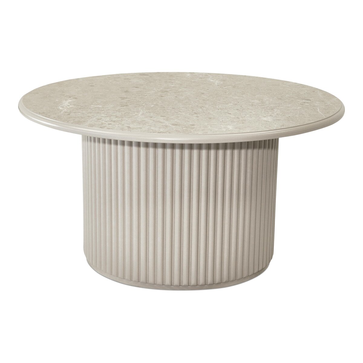 Couchtisch Ysa Ø80 cm Greige - Moderner Sofatisch mit MDF-Platte & Holzfuß | Ø80 cm | Greige