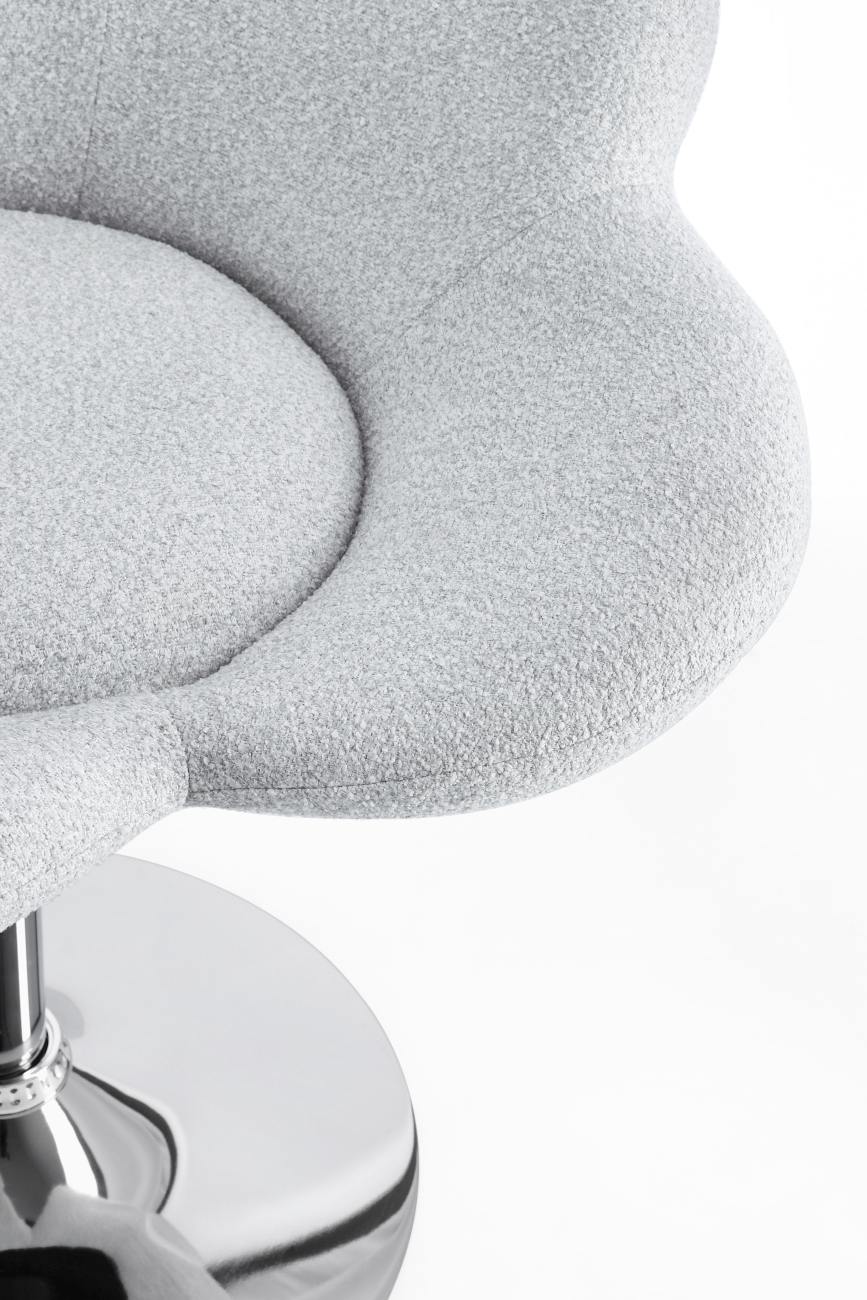 Esszimmerstuhl Fleur 2er-Set, Chrome / Hellgrau