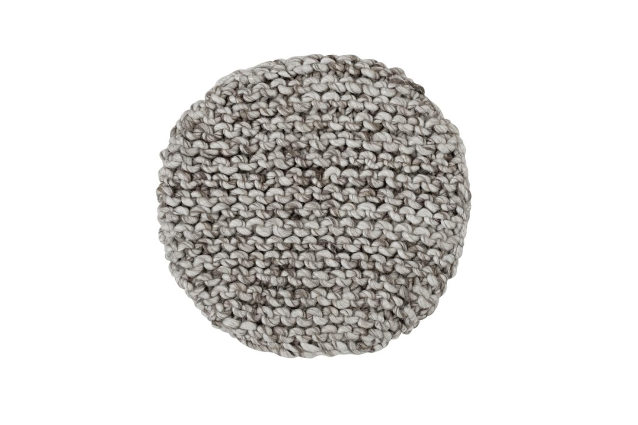 Sitzkissen Pego aus Wolle Rund, Hellgrau Sitzkissen Pego aus Wolle Rund, Hellgrau
