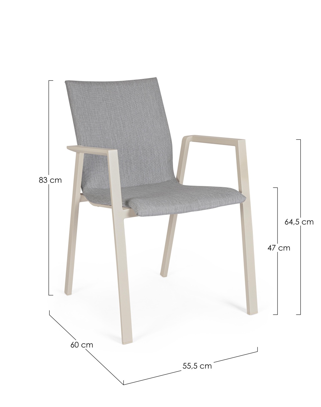 Gartenstuhl Odeon aus Aluminium, Pelikan