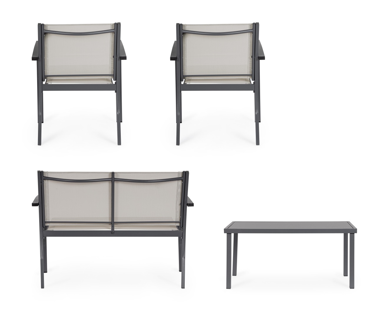 Garten-Set Florida 4er Gruppe, Hellgrau