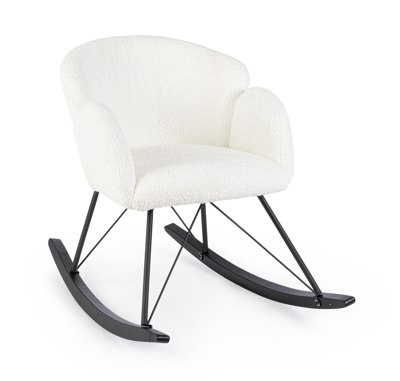 Schaukelsessel Sibilla aus Stoff, Weiß Schaukelsessel Sibilla aus Stoff, Weiß