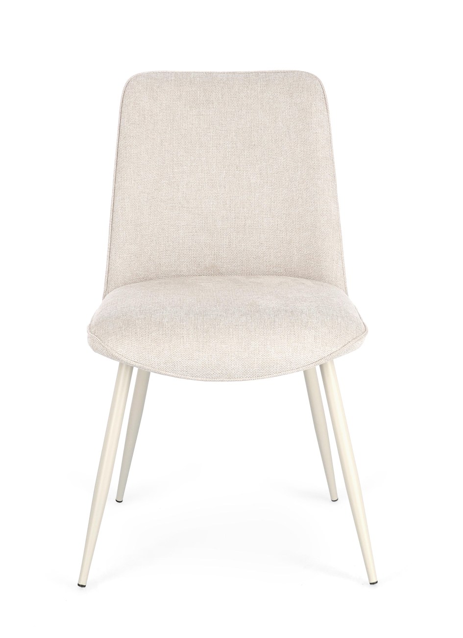 Esszimmerstuhl Cora 4er-Set aus Stoff, Beige / Beige