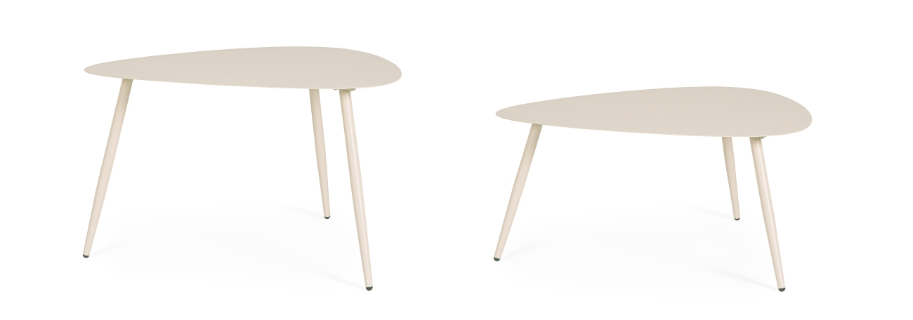 Gartencouchtisch-Set Yvonne aus Metall, Champagner