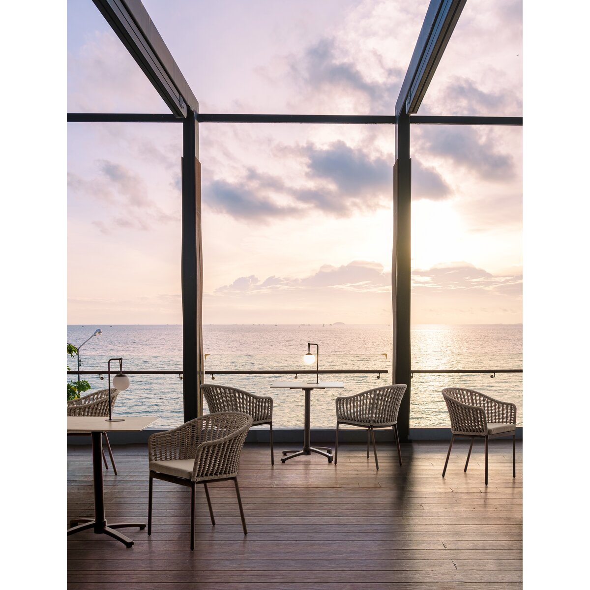 Garten-Bistrotisch Claret - Aluminium Schokobraun, Steinplatte Beige, 70 x 70 cm
