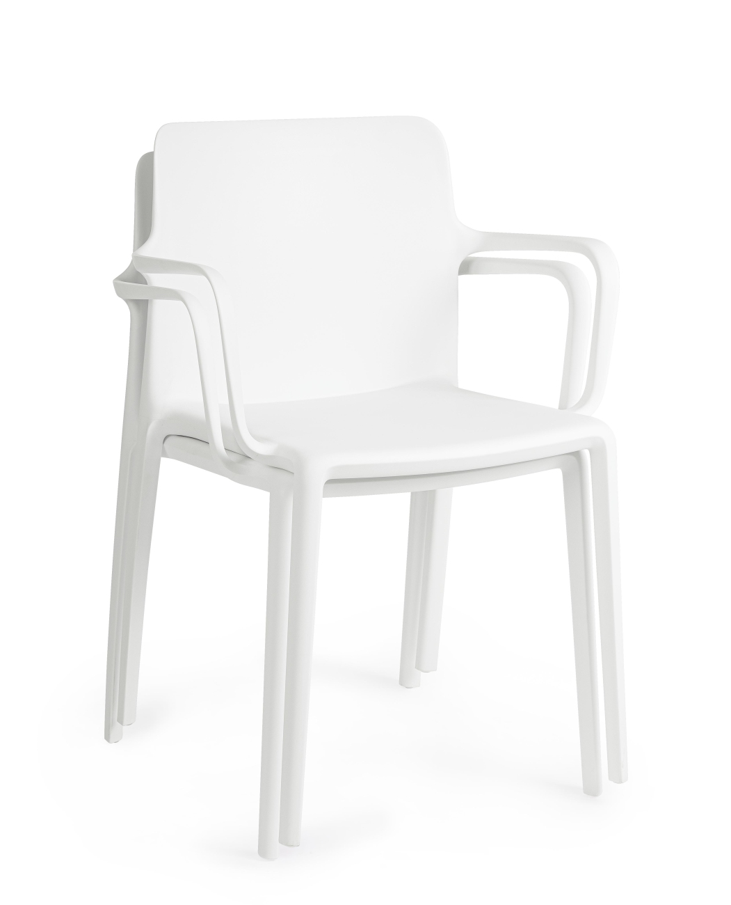 Stuhl Chloris 4er-Set mit Armlehne, Weiß