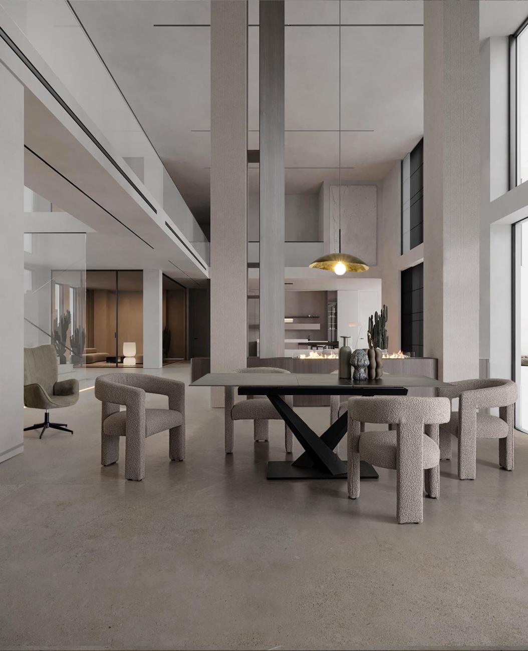 Esszimmerstuhl Arabella mit Armlehne, Grau