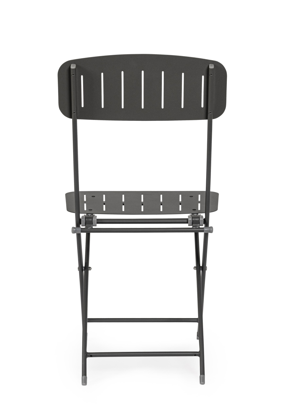 Gartenstuhl Yvonne aus Metall, Anthrazit