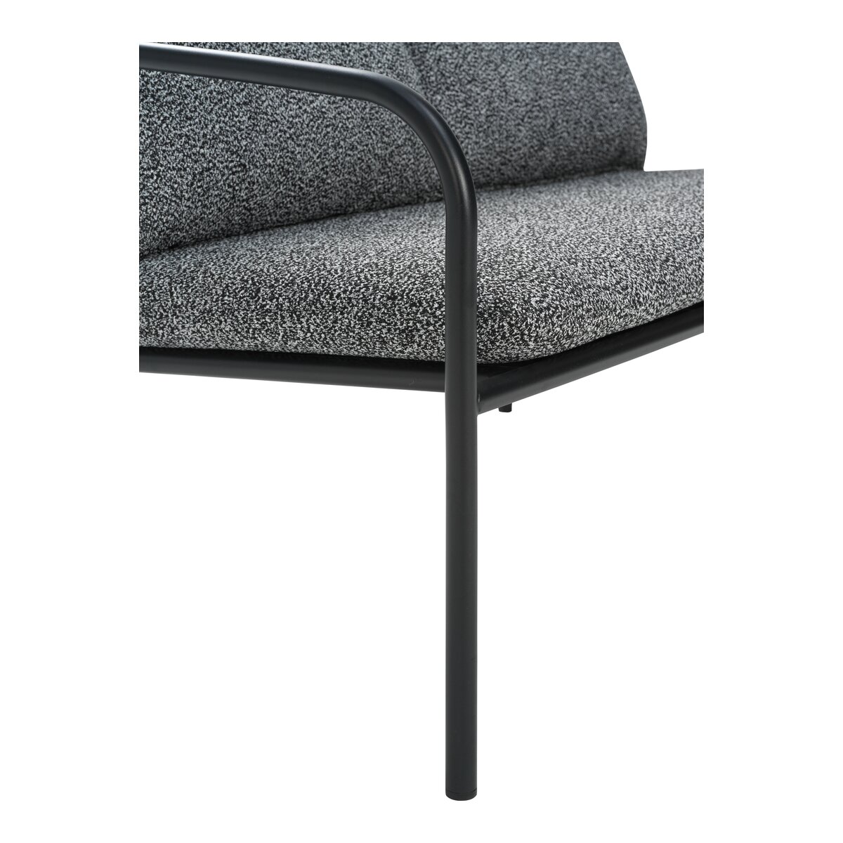 Gartensofa Bendt 2-Sitzer, Aluminium & Teddy-Stoff, Anthrazit/Schwarz