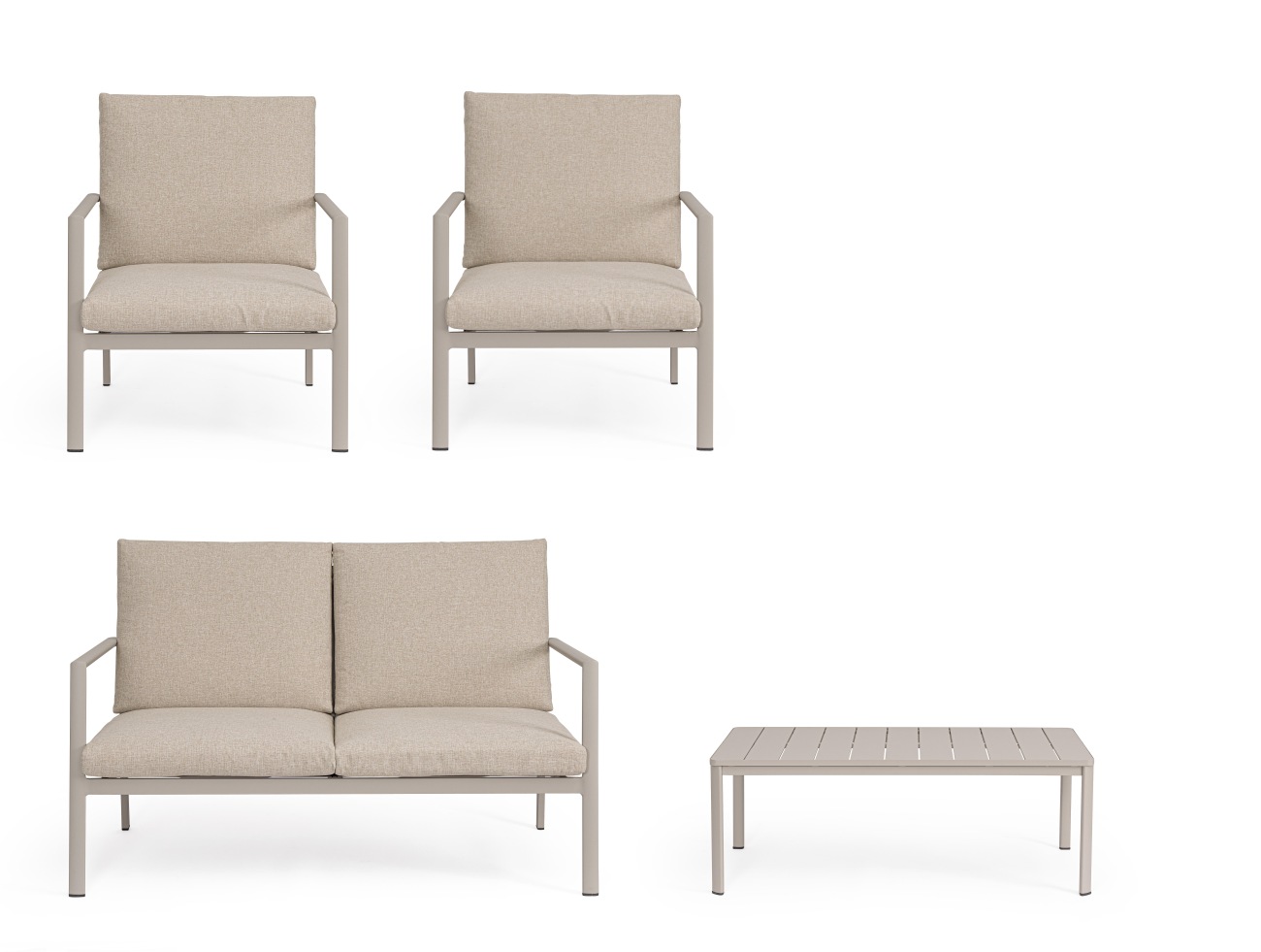 Garten-Set Konnor 4er Gruppe, Rastin