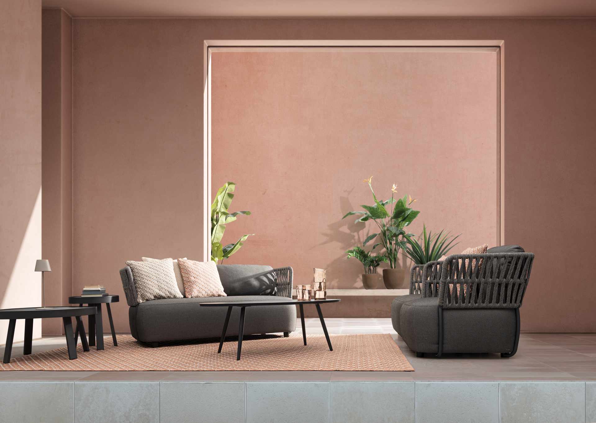 Couchtisch Spyro aus Aluminium Ø 41 cm, Anthrazit