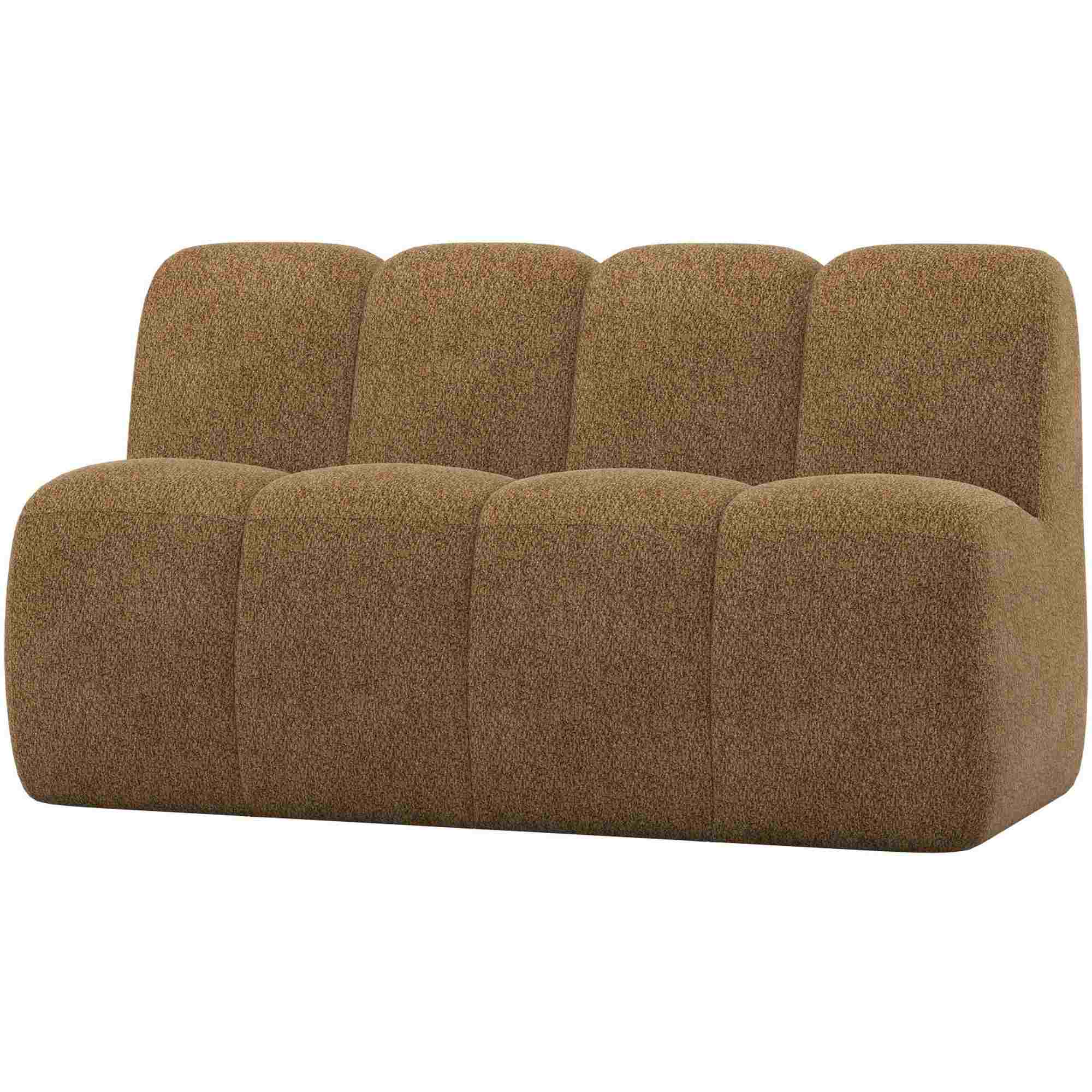 Essbank Mojo Chenille-Stoff, modern mit Rückenlehne, honiggelb, 164 cm bequem für 2-3 Personen