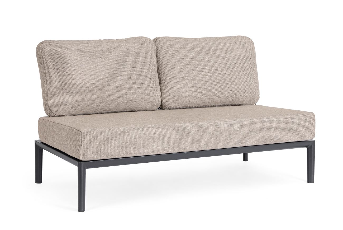 Gartenmodulsofa Gerald aus Aluminium Einzel-Element, Anthrazit Gartenmodulsofa Gerald aus Aluminium Einzel-Element, Anthrazit