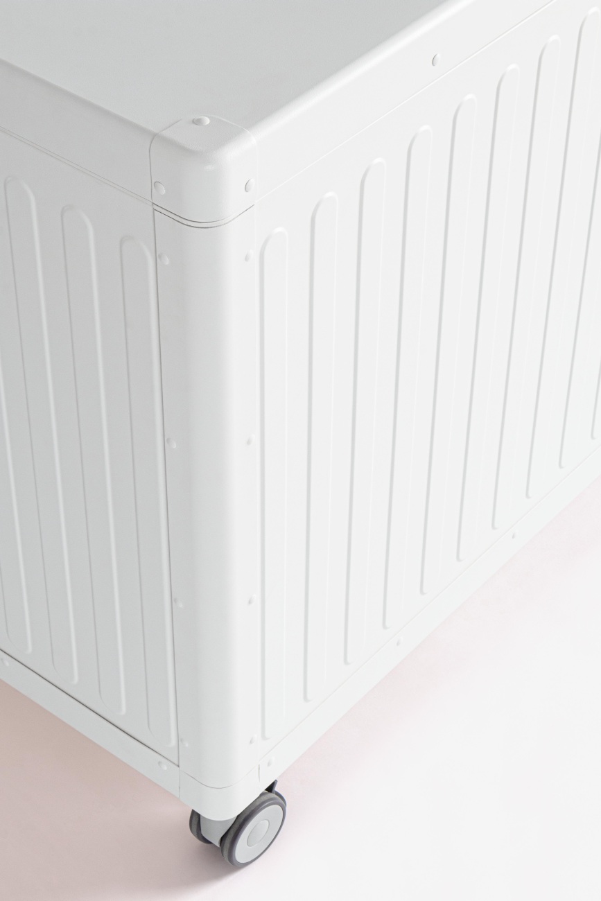 Gartentruhe Ocean aus Aluminium, Weiß