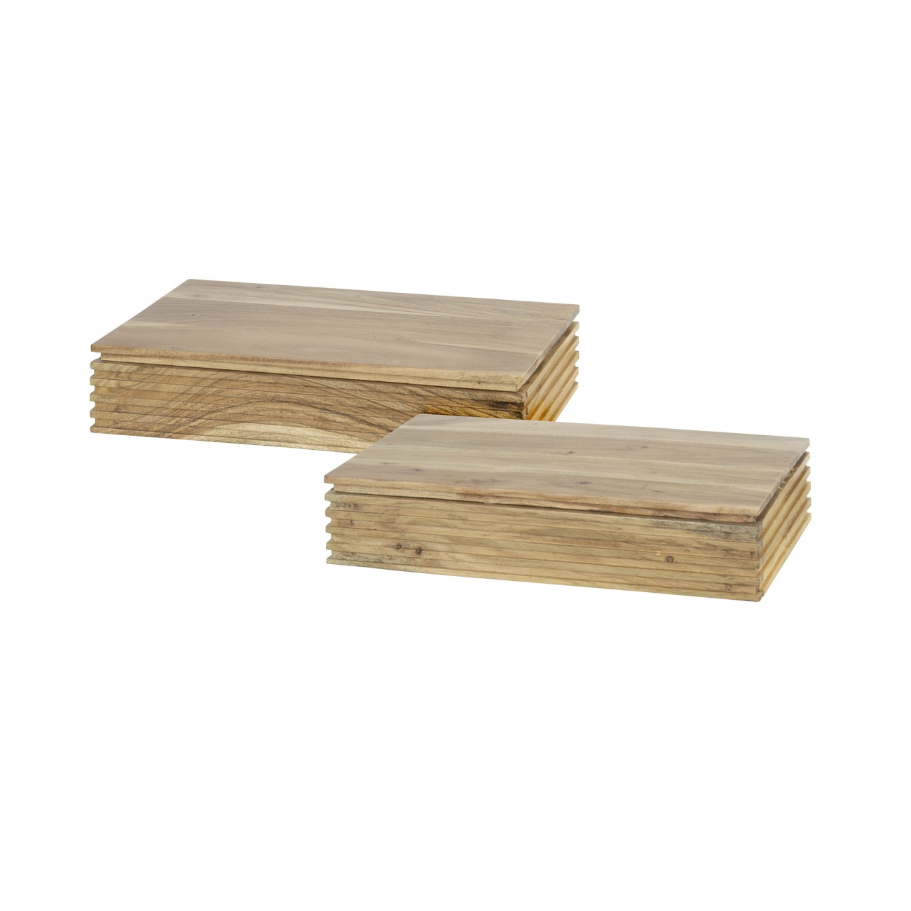 2er-Set Nachttisch Booka - Akazie massiv Natur, 1 Schublade, 40 cm