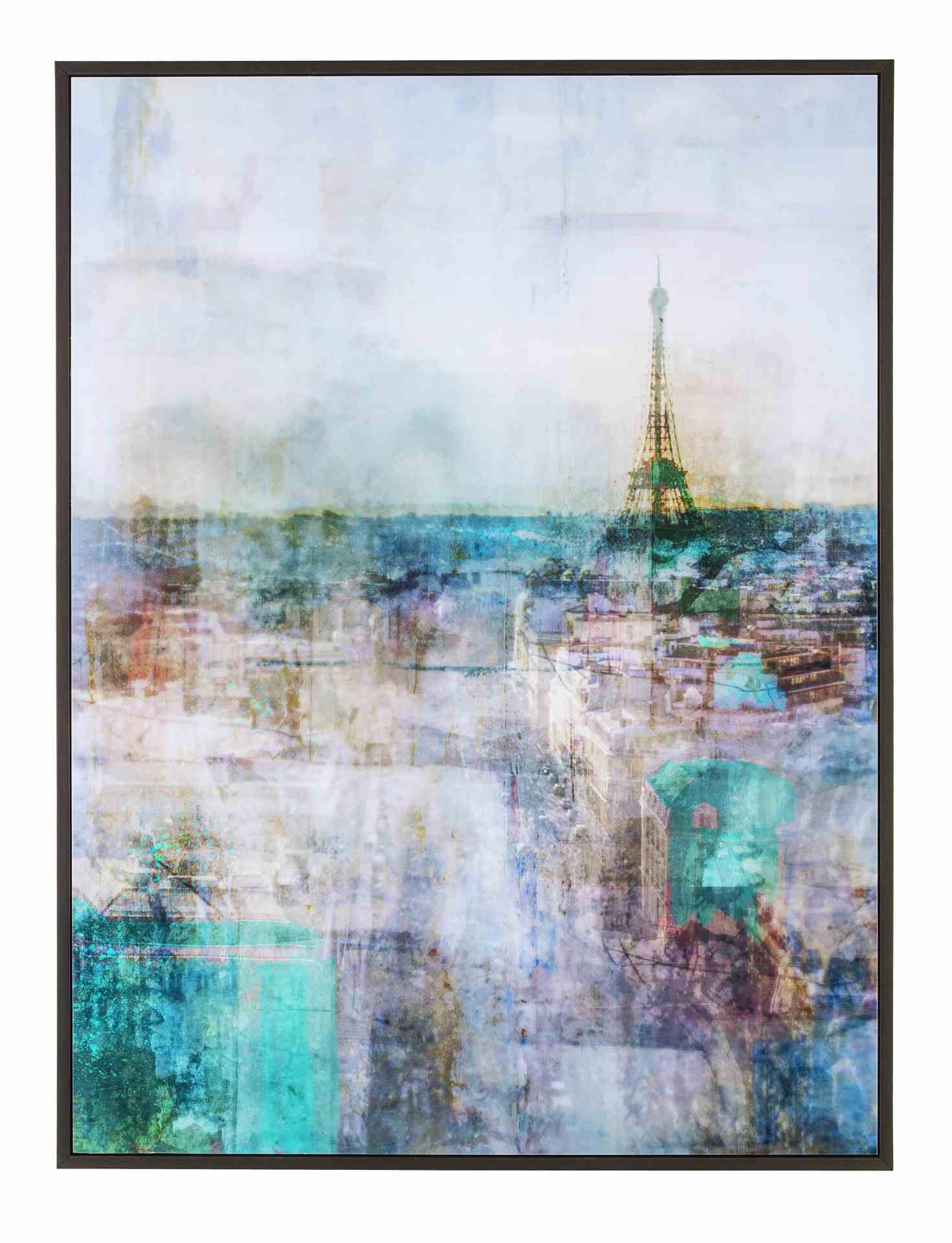 Das Bild Paris No.1 überzeugt mit ihrem modernen Design. Das Bild verfügt über einen Druck auf Papier. Das Gestell ist aus MDF und der Rahmen aus Kunststoff. Die Maße sind 60x80 cm.