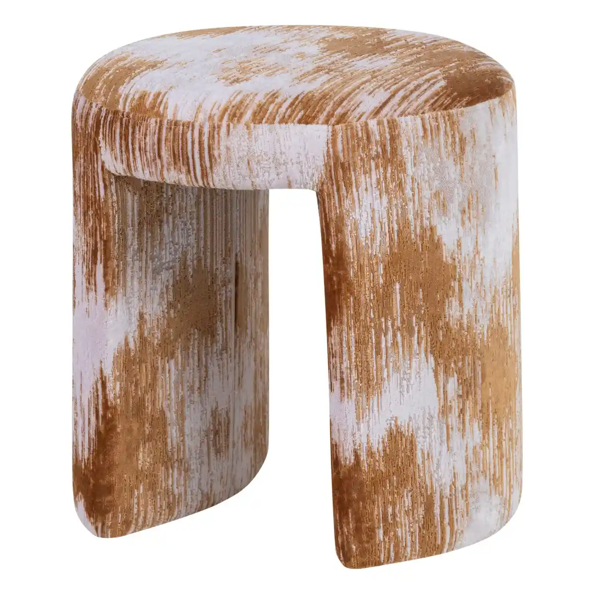 Polsterhocker Charlie - Strukturstoff Karamellbraun