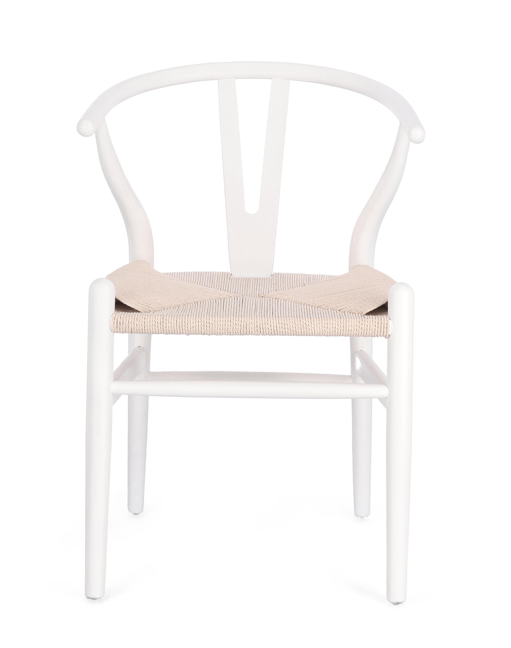 Der Esszimmerstuhl Artas überzeugt mit seinem modernen Stil. Gefertigt wurde er aus Seilen, welche einen natürlichen Farbton besitzt. Das Gestell ist aus Ulmenholz und hat ein weiße Farbe. Der Stuhl besitzt eine Sitzhöhe von 46 cm.