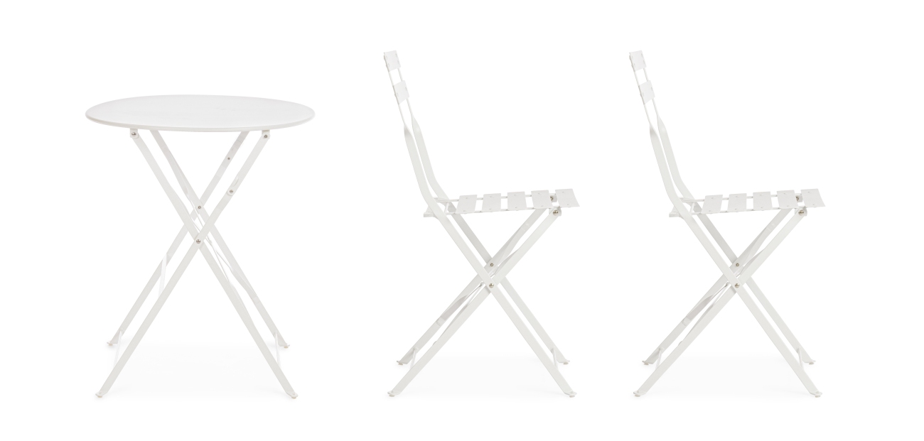 Garten-Set Austin, Stühle & Tisch, Weiß