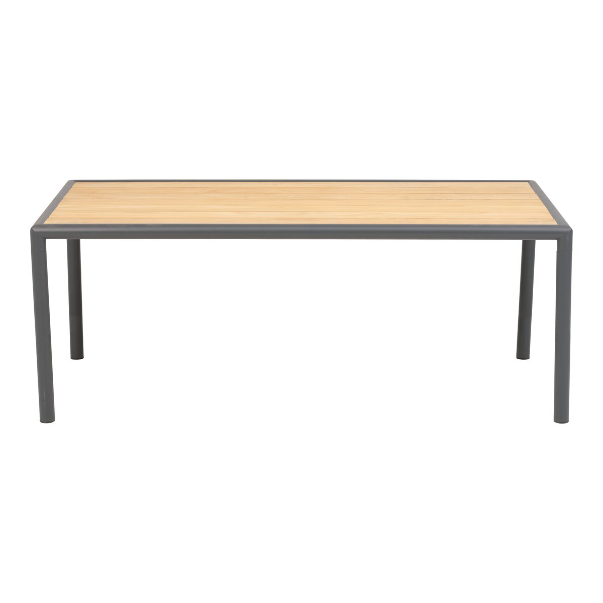 Gartencouchtisch Gordon - Teakholz, Aluminium, 140x65 cm, Anthrazit