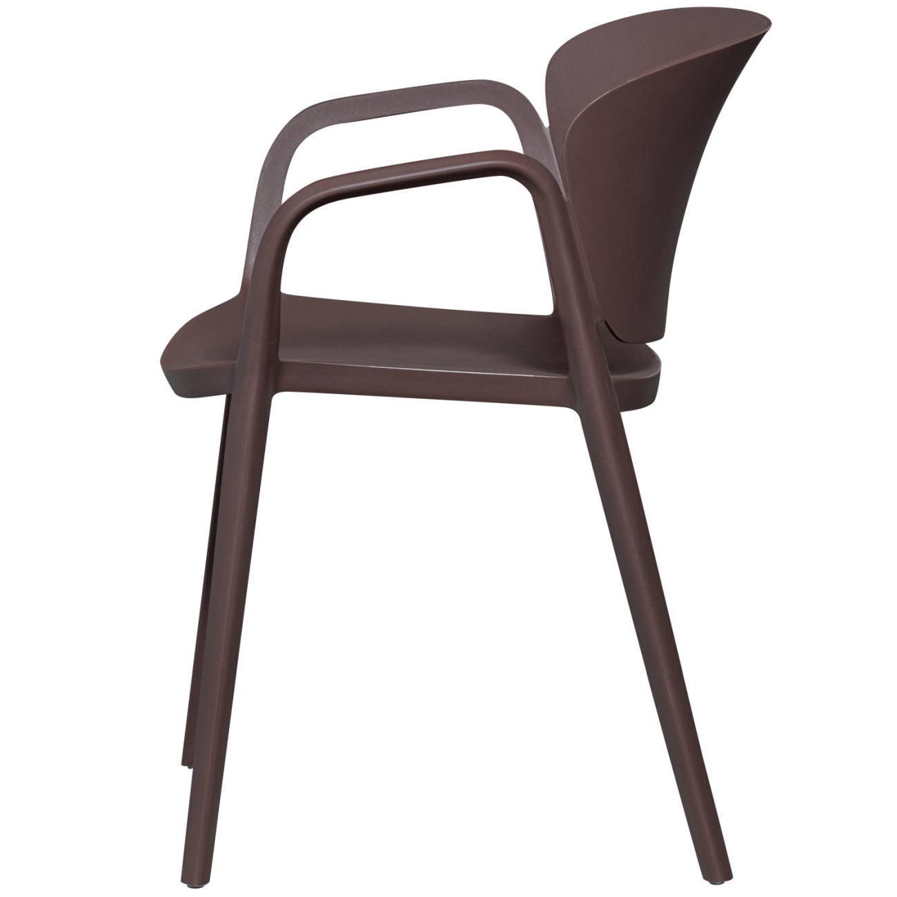 Stapelstuhl Bent aus Kunststoff, Lila / Braun