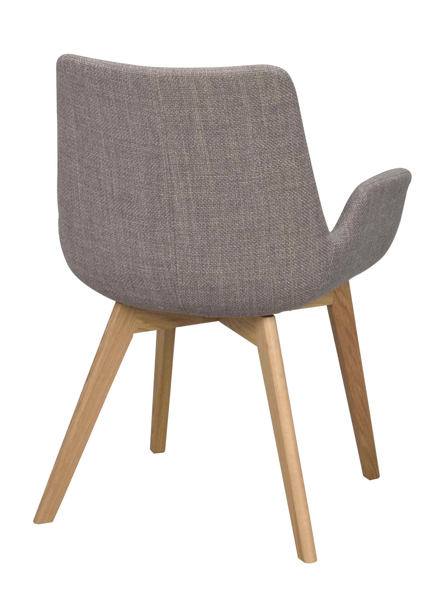 Komfortabel & schön – Stuhl Drimsdale 2er Set mit Armlehne, Grau / Natur.